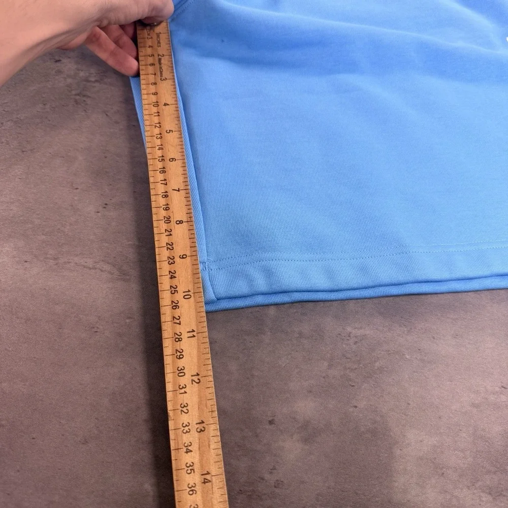 Adidas Fleece Sweat Shorts Men XL Light Baby Blue Essential Baggy Wide Leg Gym‎